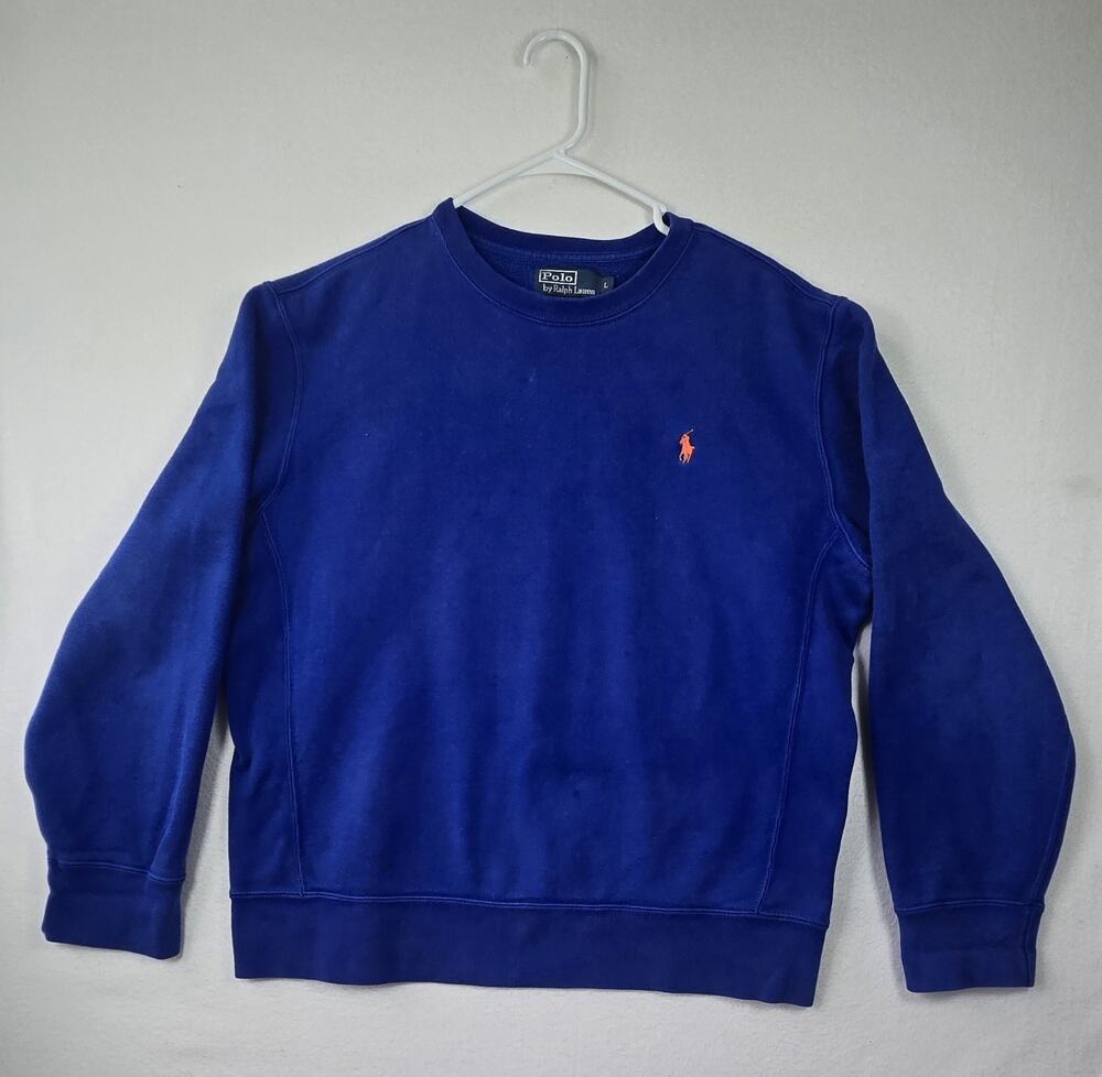 Vintage Men’s Polo Ralph Lauren Crewneck Sweatshirt Size Large Embroidered Blue